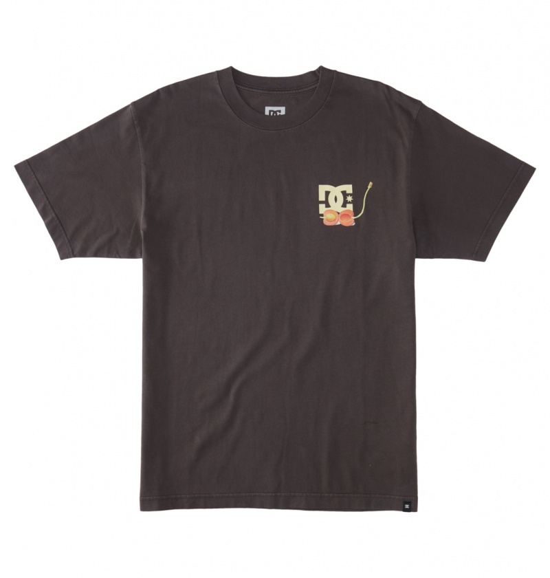 Black Enzyme Wash DC Shoes Seed Planter - T-Shirt | 617KRAEJF