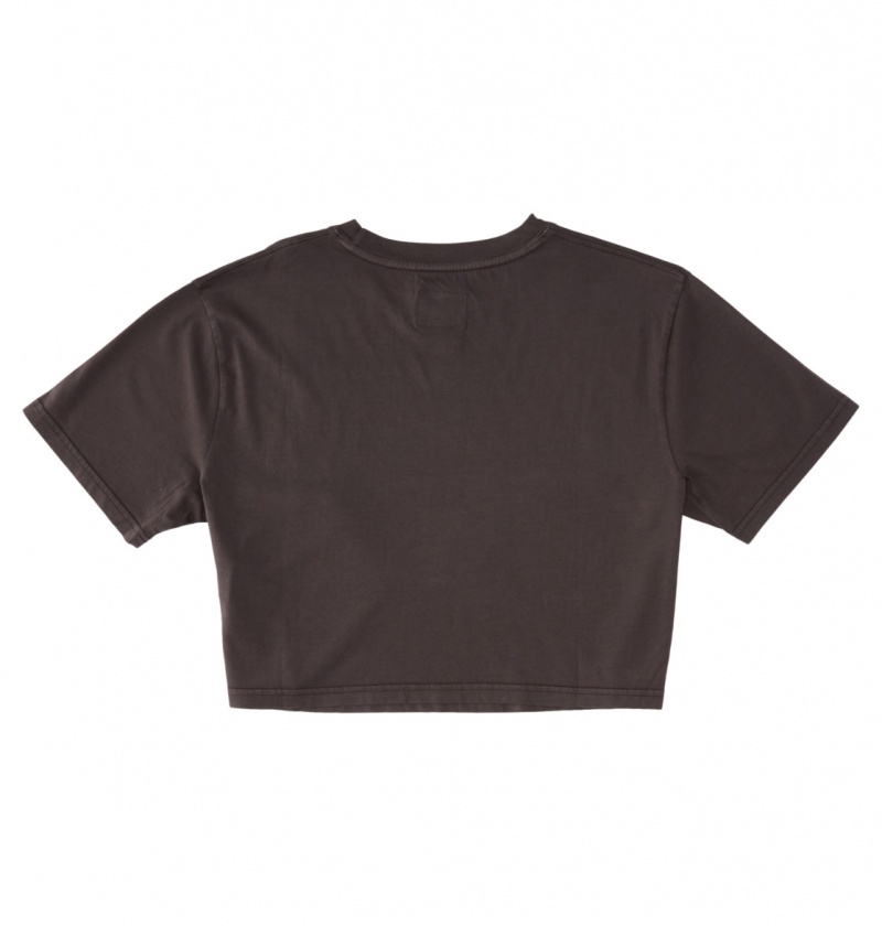 Black Enzyme Wash DC Shoes Timeless Boxy - T-Shirt | 935TQNAYU