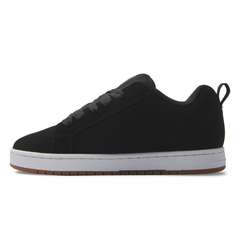 Black Wash DC Shoes Court Graffik - Leather Shoes | 832PVYUCA