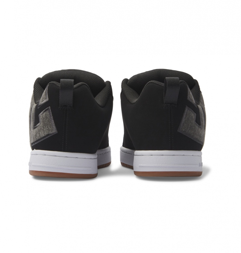 Black Wash DC Shoes Court Graffik - Leather Shoes | 832PVYUCA