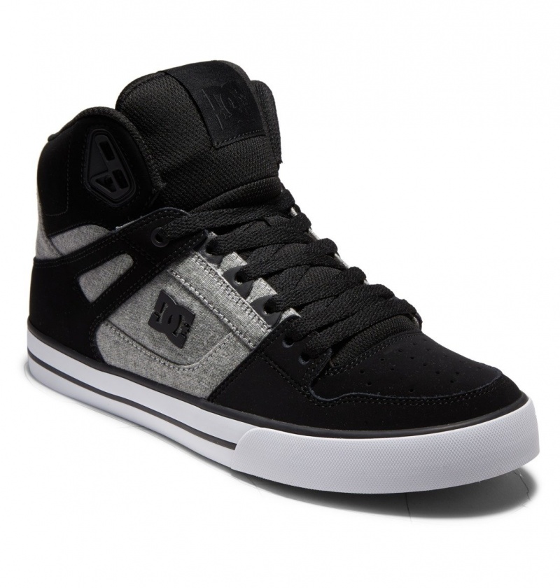 Black / Battleship / Armor DC Shoes Pure High-Top - Leather High-Top Shoes | 432OQIFWX