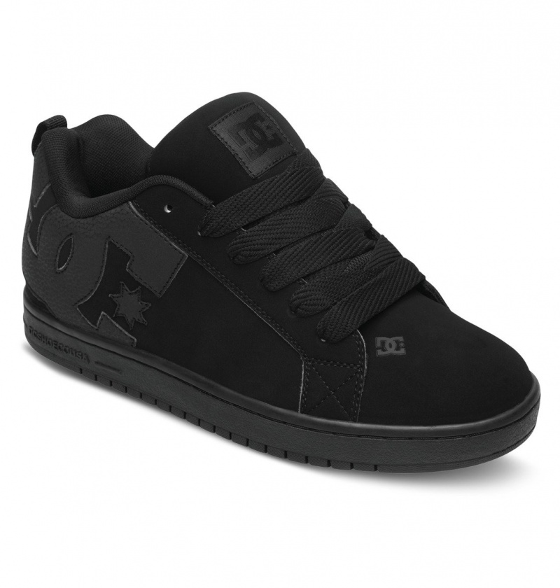 Black / Black / Black DC Shoes Court Graffik - Leather Shoes | 625NAVSZL