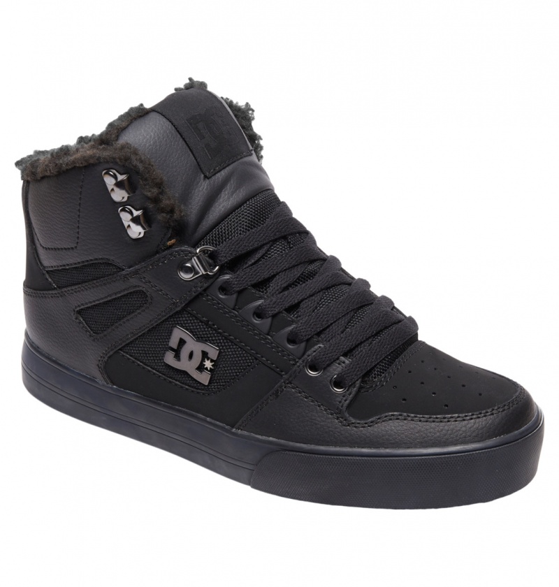 Black / Black / Black DC Shoes Pure High WNT - Winter High-Top Boots | 186WKMXCR