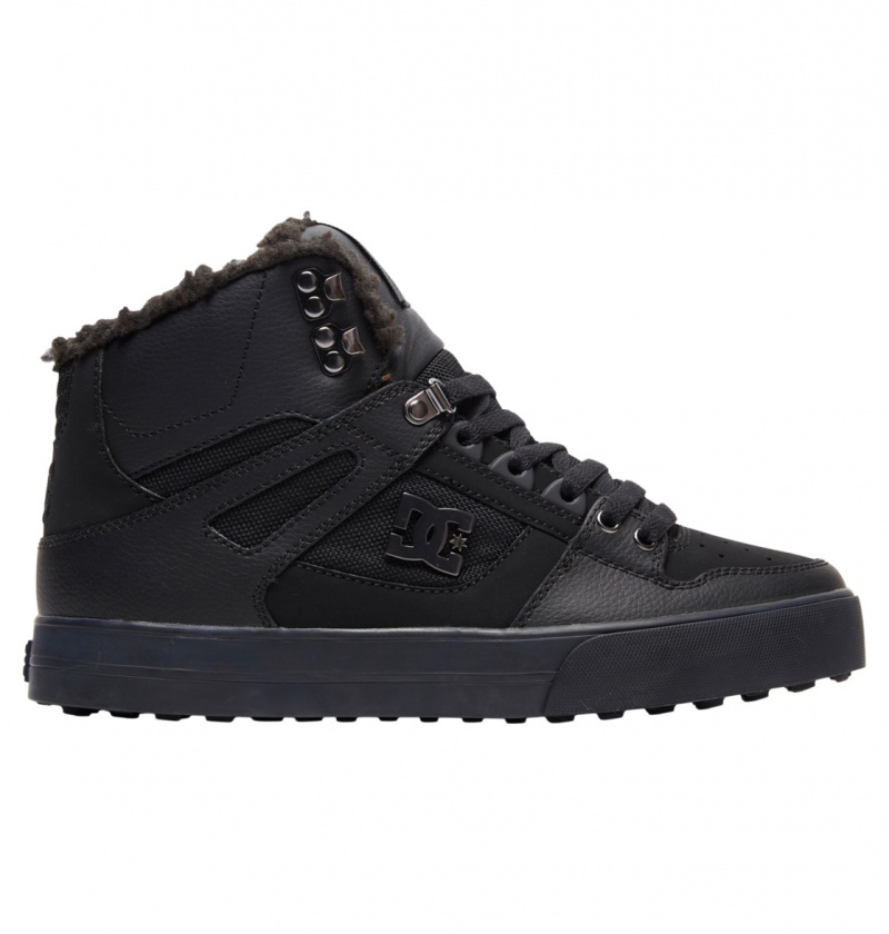 Black / Black / Black DC Shoes Pure High WNT - Winter High-Top Boots | 186WKMXCR