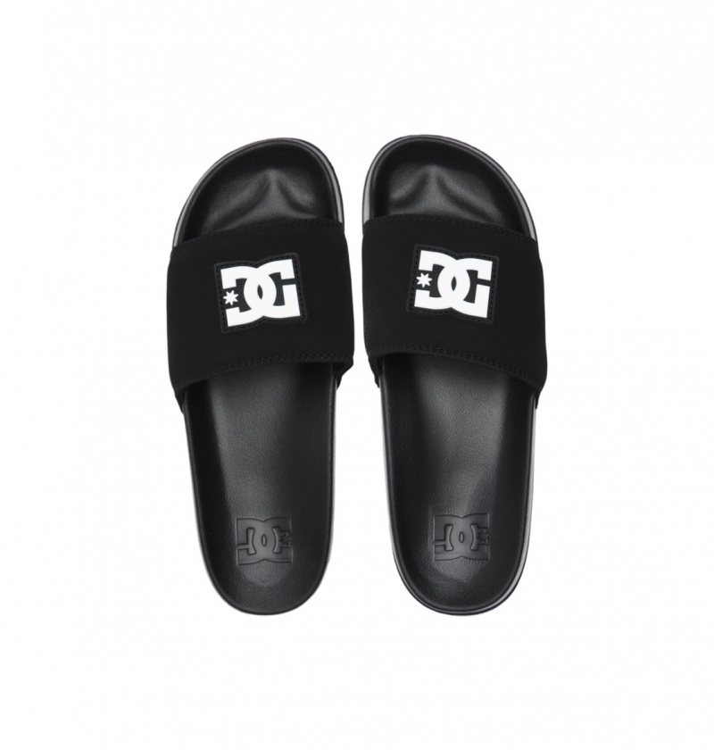 Black / Black / White DC Shoes DC Slide - Slider Sandals | 371LRCVDX