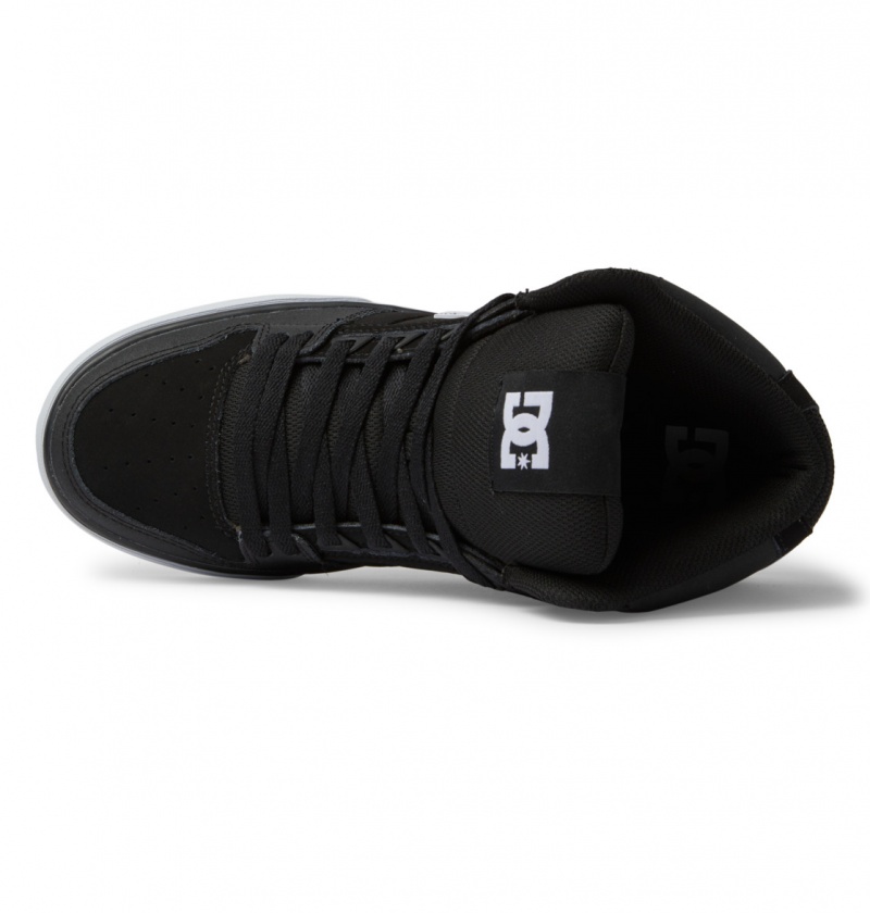 Black / Black / White DC Shoes Pure High-Top - Leather High-Top Shoes | 693DWEOGM