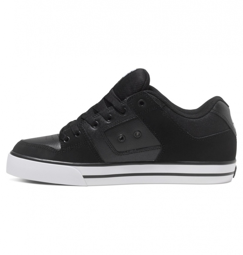 Black / Black / White DC Shoes Pure - Leather Shoes | 964IQTHCA