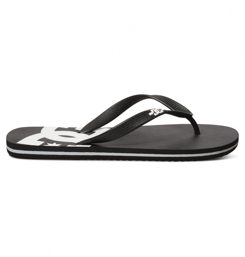 Black / Black / White DC Shoes Spray - Flip-Flops | 854AVMUDJ