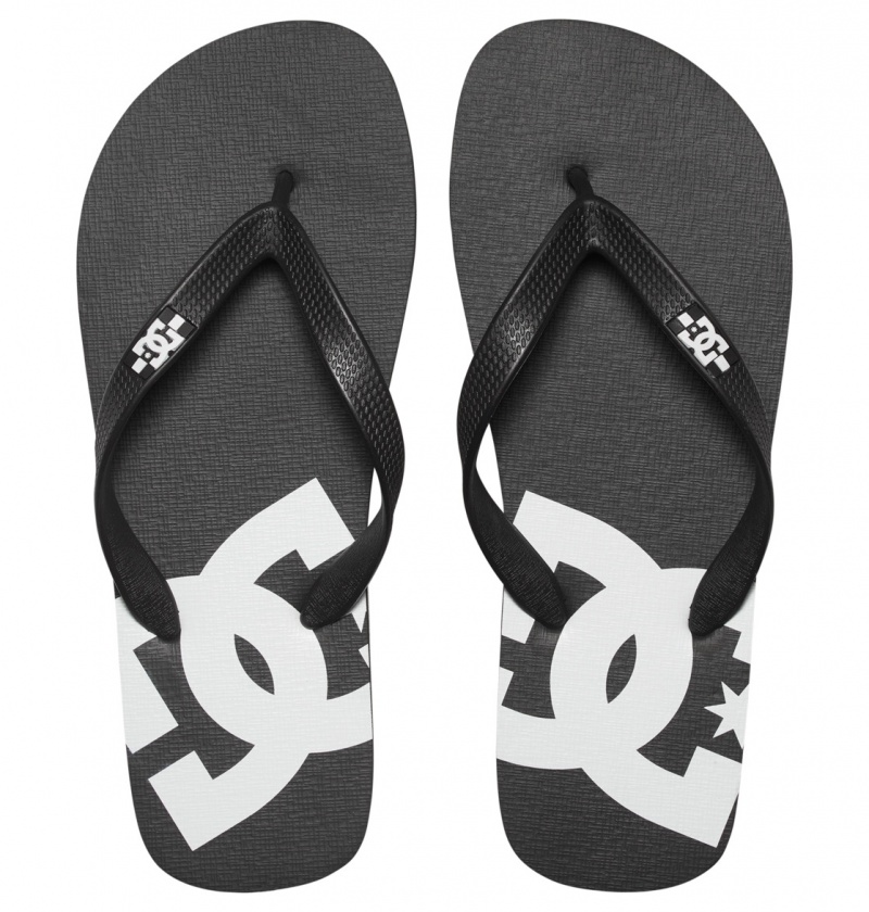 Black / Black / White DC Shoes Spray - Flip-Flops | 854AVMUDJ