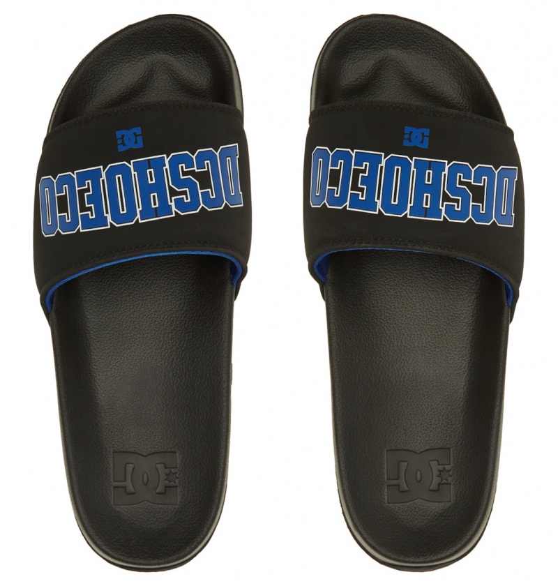 Black / Blue DC Shoes DC - Slides Sandals | 964BRDAEC