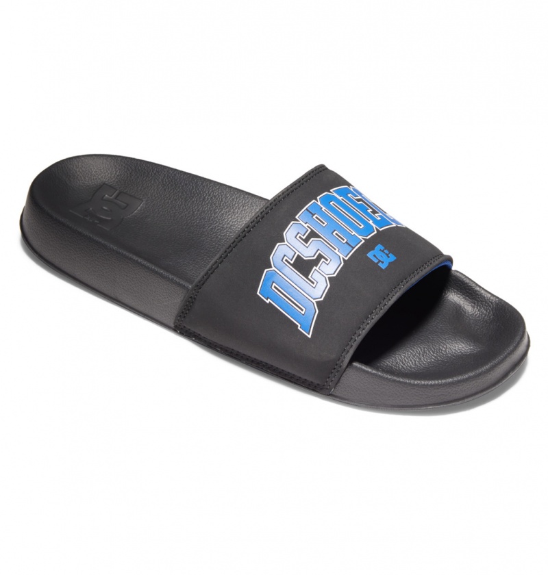 Black / Blue DC Shoes DC - Slides Sandals | 964BRDAEC