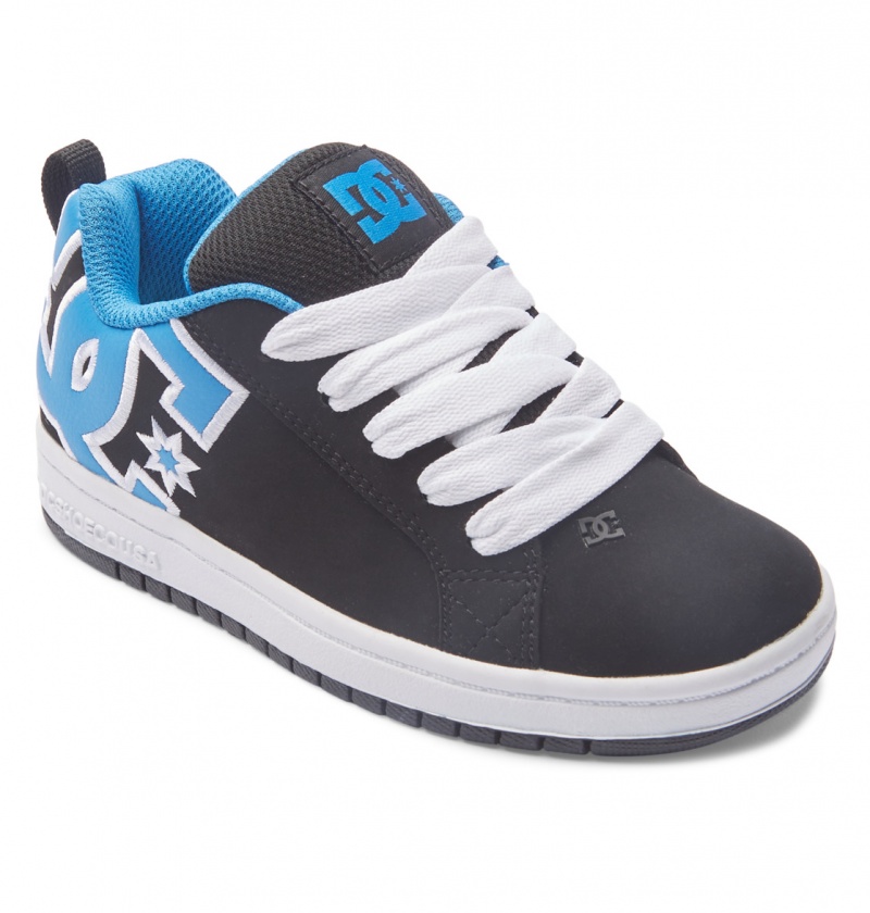 Black / Blue / Grey DC Shoes Court Graffik - Leather Shoes | 451GSAOEN