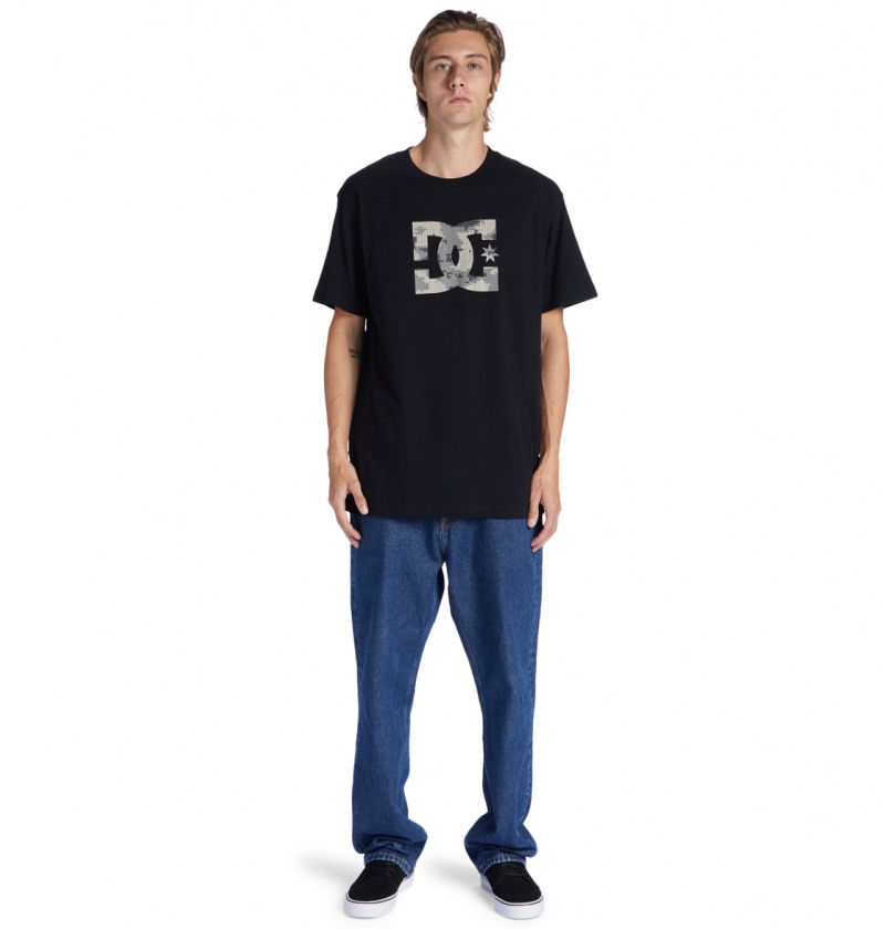 Black / Cloud Cover DC Shoes DC Star Fill - Short Sleeve T-Shirt | 394PDXLJV