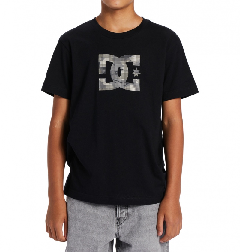 Black / Cloud Cover DC Shoes DC Star Fill - Short Sleeve T-Shirt 8-16 | 192GEFYSC