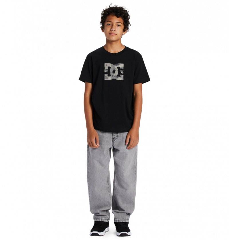 Black / Cloud Cover DC Shoes DC Star Fill - Short Sleeve T-Shirt 8-16 | 192GEFYSC