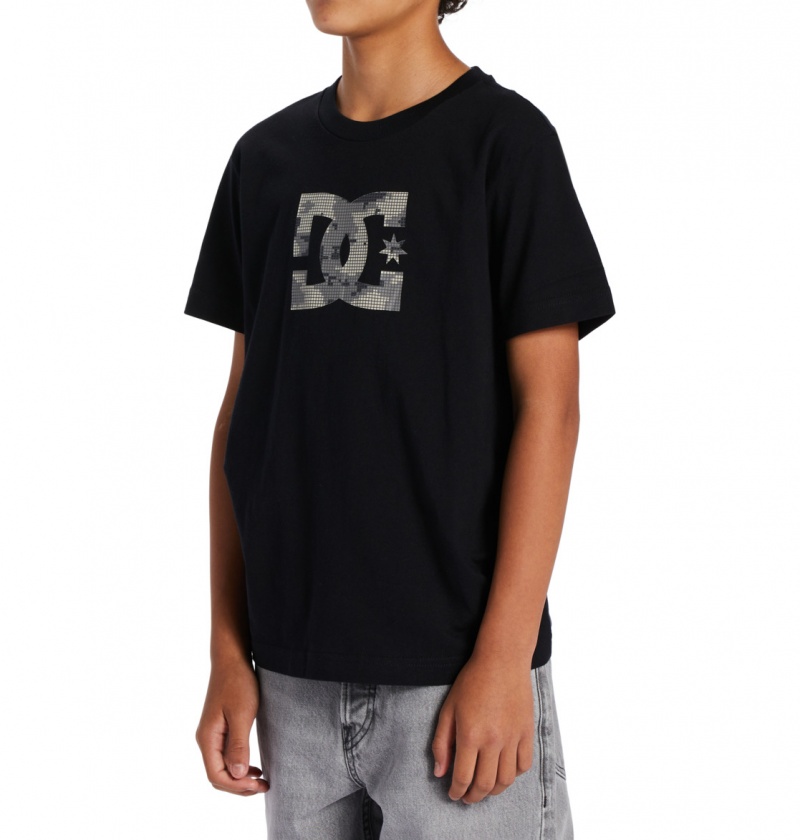 Black / Cloud Cover DC Shoes DC Star Fill - Short Sleeve T-Shirt 8-16 | 192GEFYSC