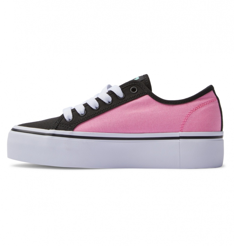 Black / Crazy Pink / Turquoise DC Shoes Manual Platform - Shoes | 051LFEYCO