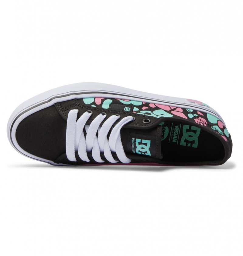 Black / Crazy Pink / Turquoise DC Shoes Manual Platform - Shoes | 051LFEYCO