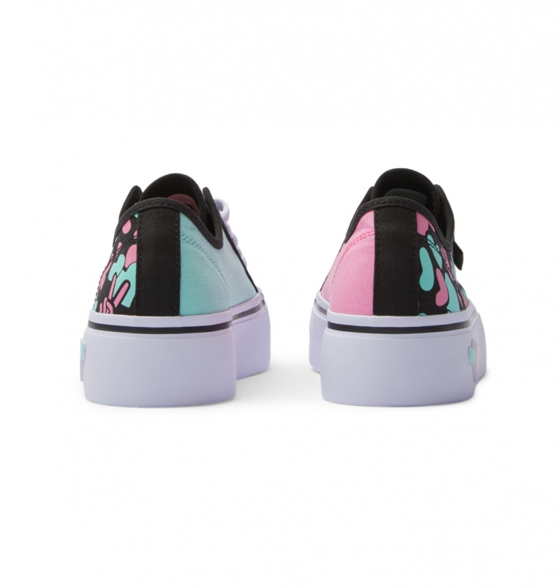 Black / Crazy Pink / Turquoise DC Shoes Manual Platform - Shoes | 051LFEYCO