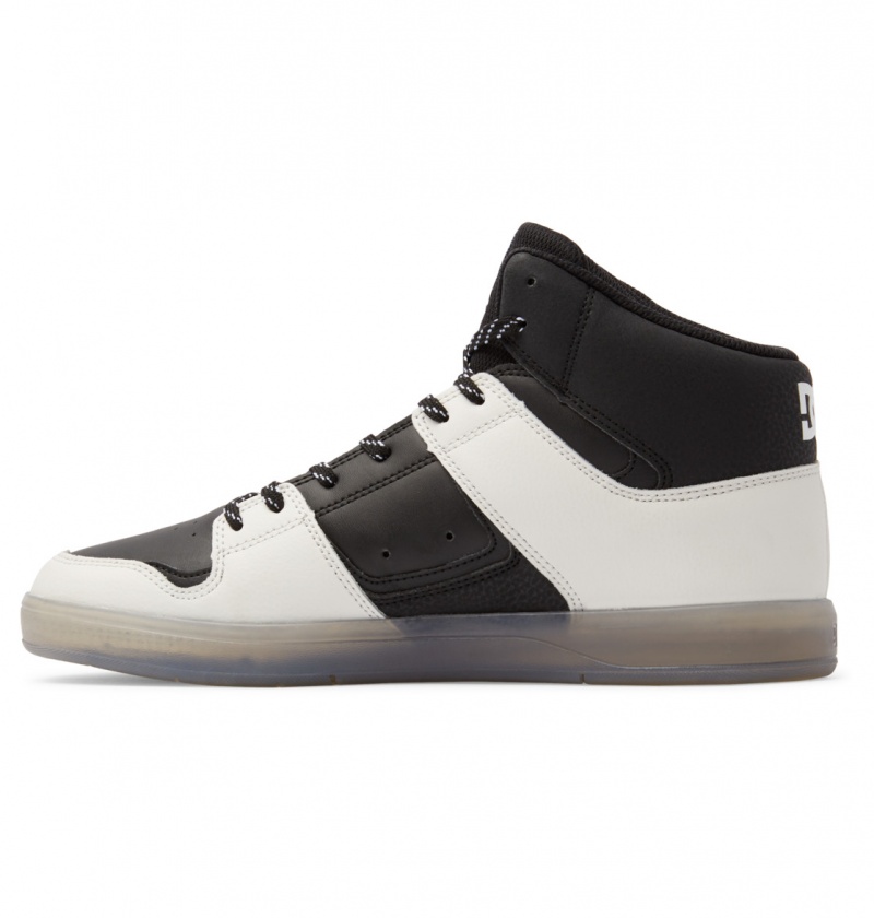 Black / Cream DC Shoes DC Cure - High-Top Leather Skate Shoes | 901TQNYGS