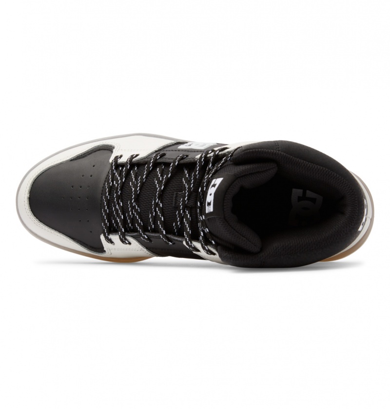 Black / Cream DC Shoes DC Cure - High-Top Leather Skate Shoes | 901TQNYGS