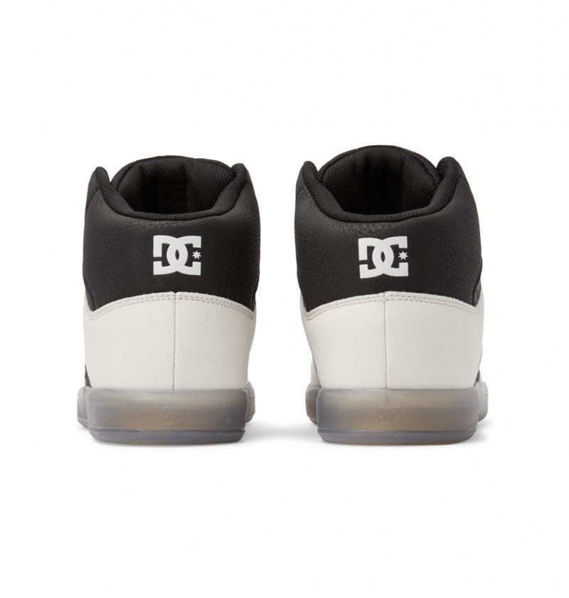 Black / Cream DC Shoes DC Cure - High-Top Leather Skate Shoes | 901TQNYGS