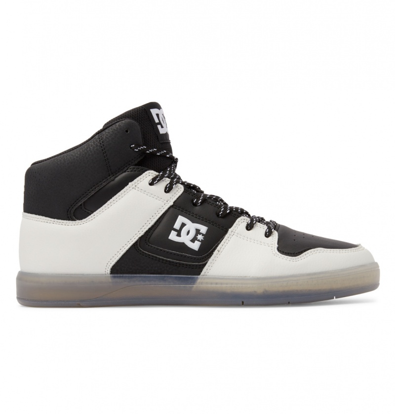 Black / Cream DC Shoes DC Cure - High-Top Leather Skate Shoes | 901TQNYGS