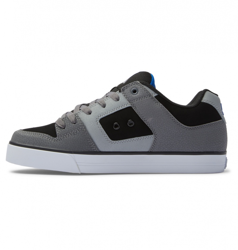 Black / Grey / Blue DC Shoes Pure - Leather Shoes | 584YMGRHQ