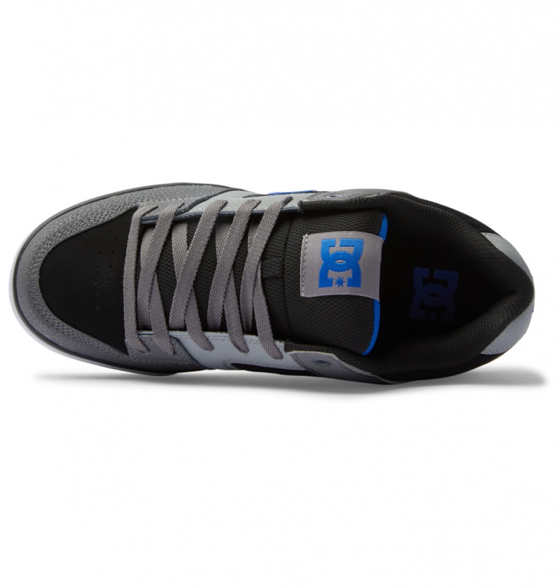 Black / Grey / Blue DC Shoes Pure - Leather Shoes | 584YMGRHQ