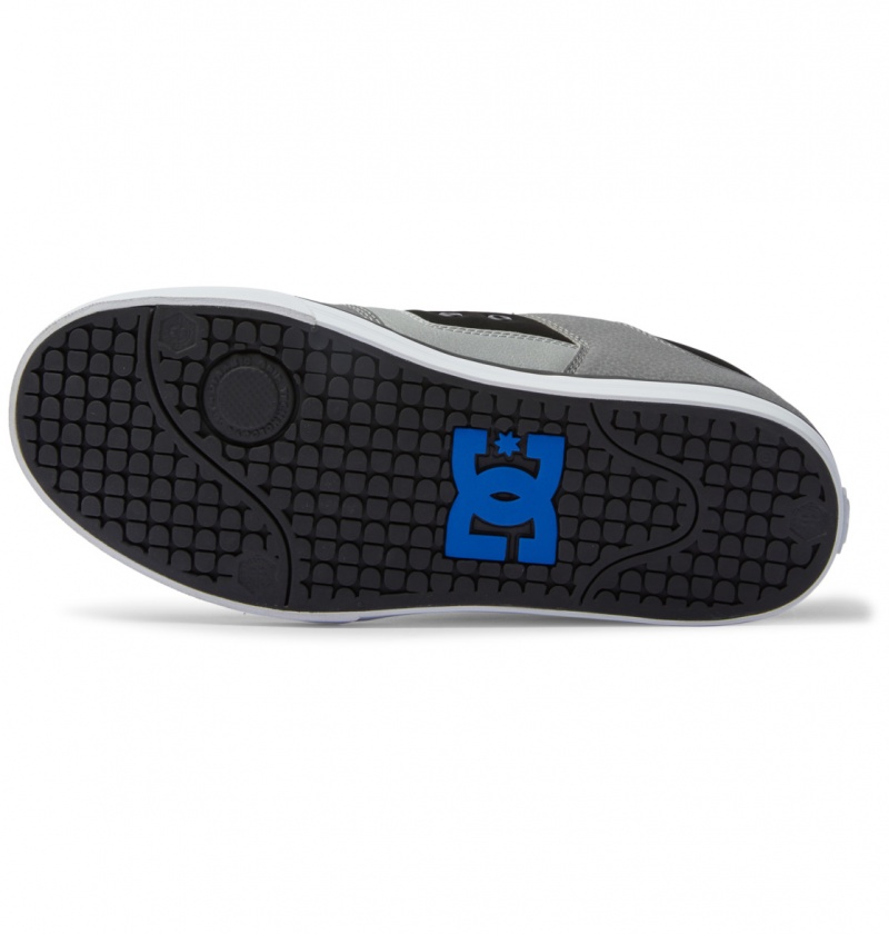 Black / Grey / Blue DC Shoes Pure - Leather Shoes | 584YMGRHQ