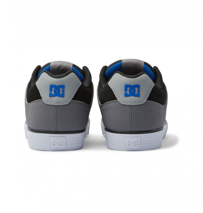 Black / Grey / Blue DC Shoes Pure - Leather Shoes | 584YMGRHQ