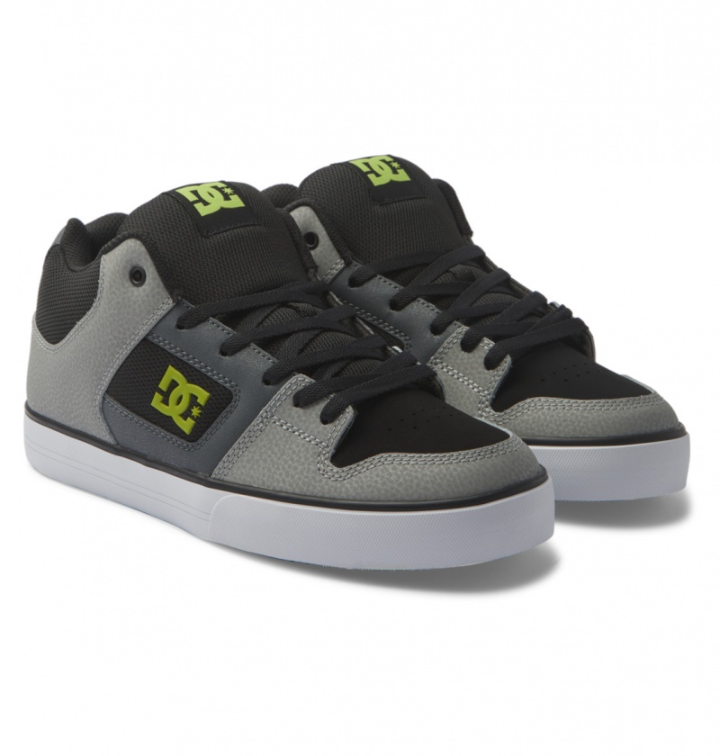 Black / Grey / Green DC Shoes Pure Mid - Mid Top Shoes | 647HQBCZO