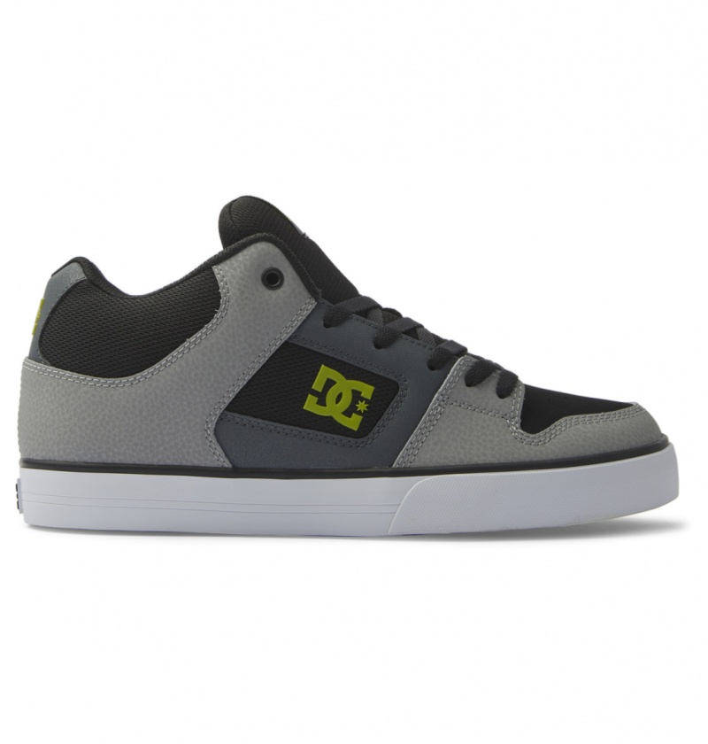 Black / Grey / Green DC Shoes Pure Mid - Mid Top Shoes | 647HQBCZO