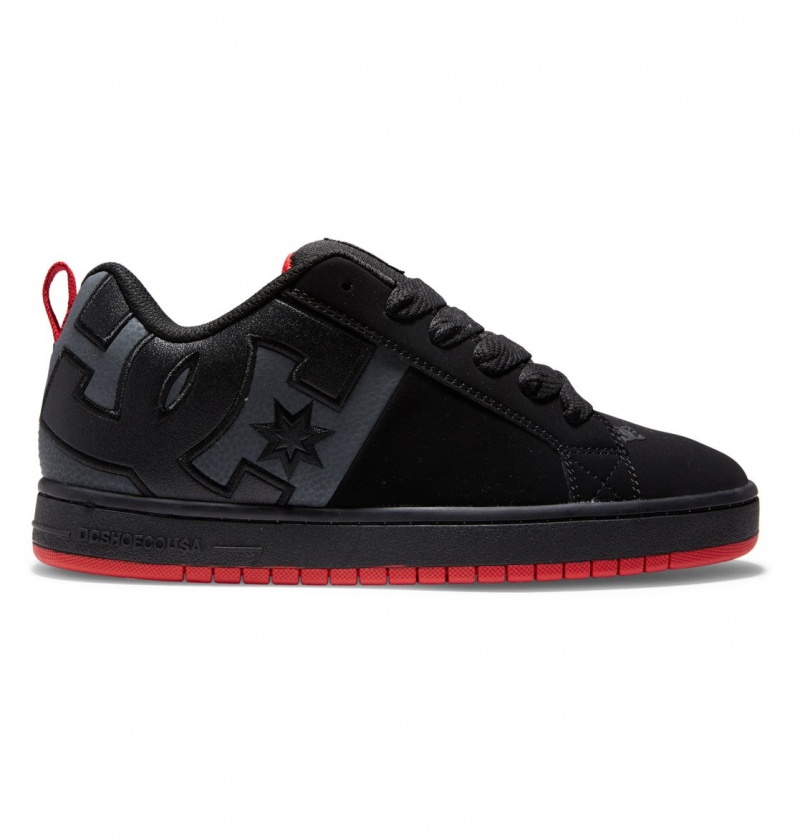 Black / Grey / Red DC Shoes Court Graffik - Leather Shoes | 938HFOLEY