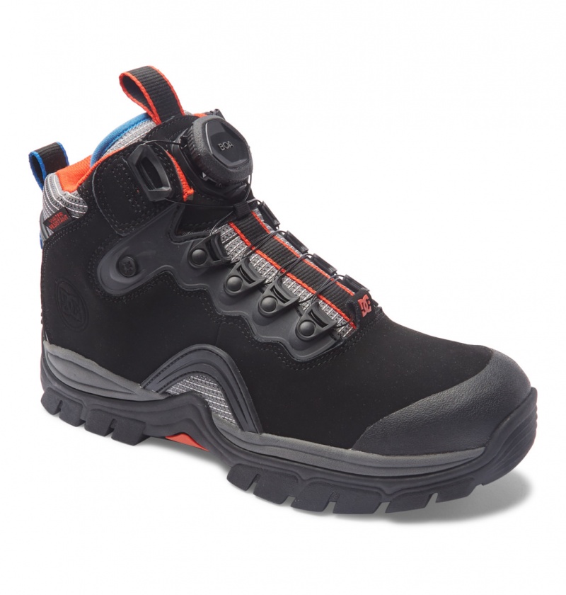 Black / Grey / Red DC Shoes Navigator LX - Leather Waterproof Winter Boots | 419YJFMAP