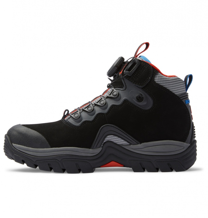 Black / Grey / Red DC Shoes Navigator LX - Leather Waterproof Winter Boots | 419YJFMAP