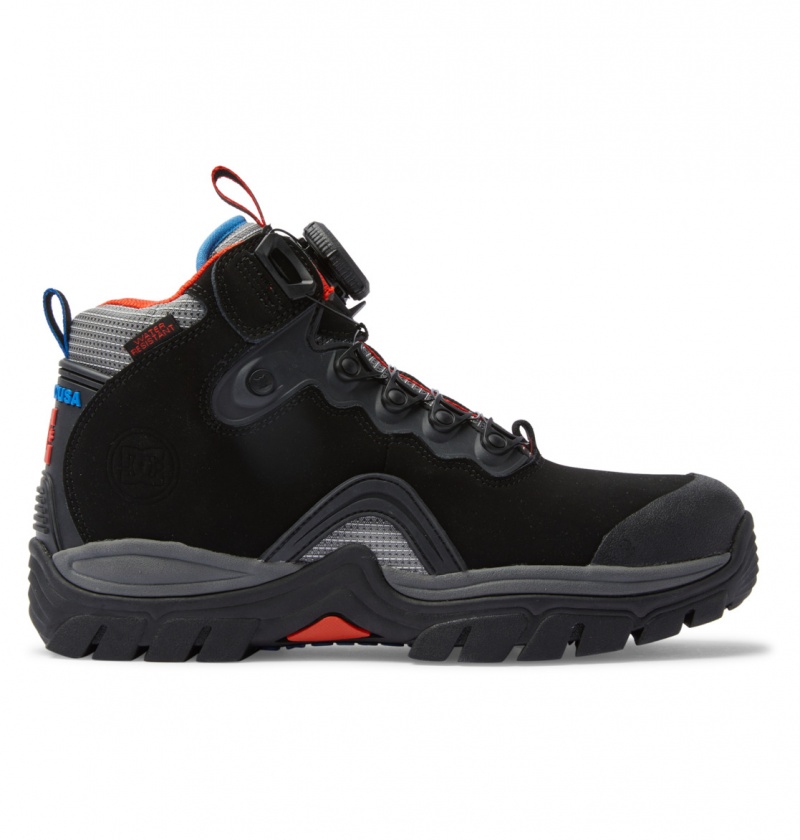 Black / Grey / Red DC Shoes Navigator LX - Leather Waterproof Winter Boots | 419YJFMAP