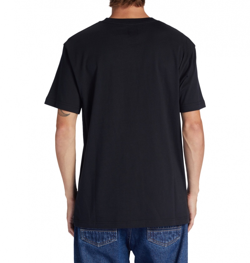 Black / Greystone DC Shoes DC Square Star Fill - T-Shirt | 863RKEQCF