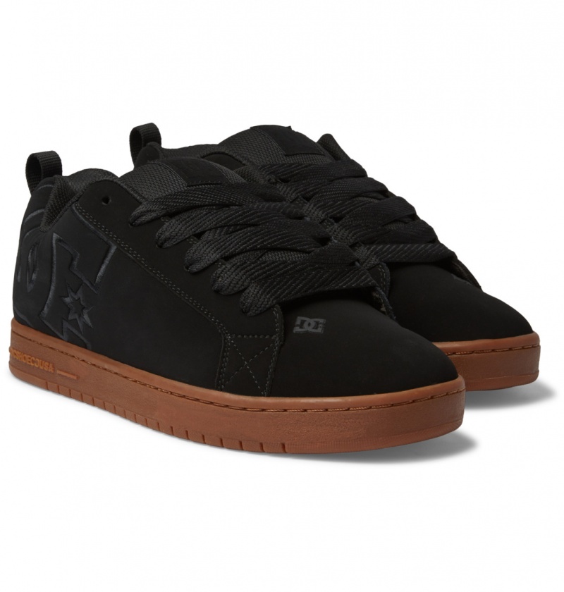 Black / Gum DC Shoes Court Graffik - Leather Shoes | 360XMKVYI