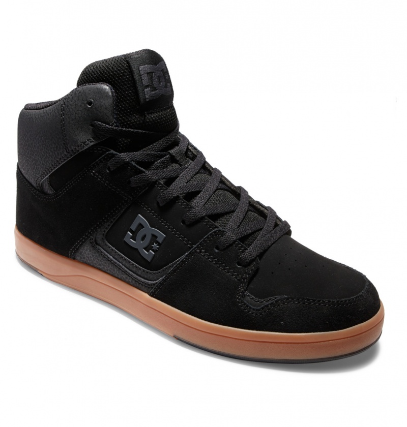 Black / Gum DC Shoes DC Cure - High-Top Leather Skate Shoes | 693DHJXMA