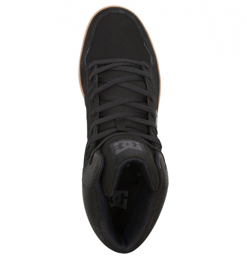 Black / Gum DC Shoes DC Cure - High-Top Leather Skate Shoes | 693DHJXMA