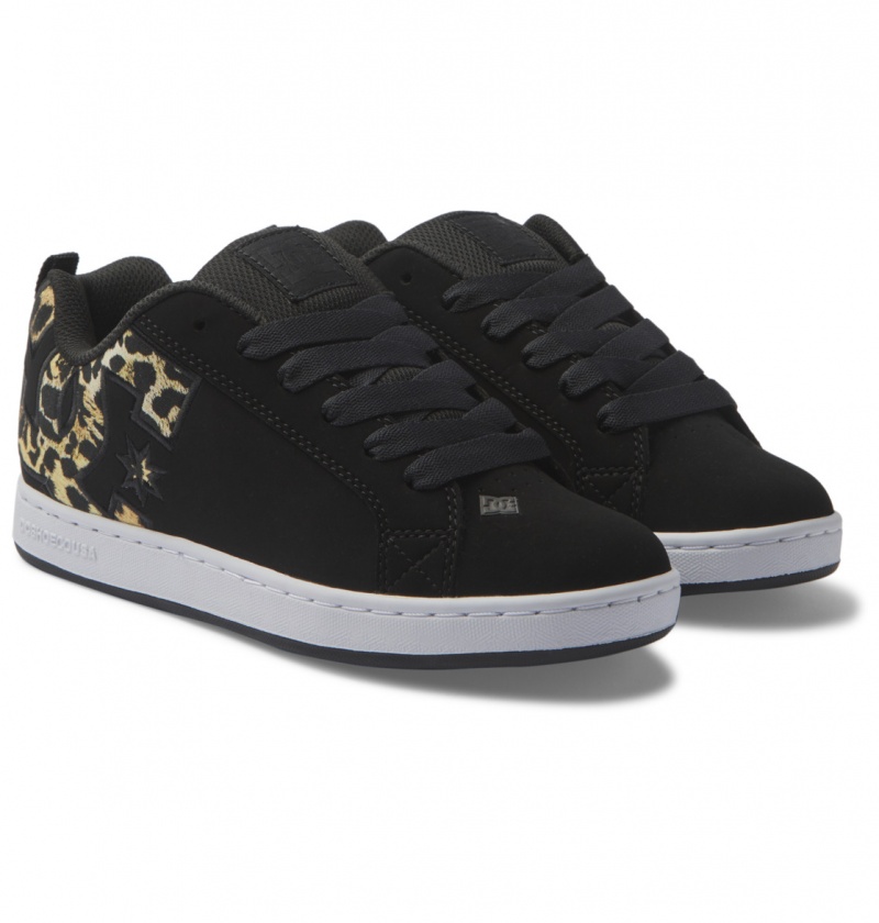 Black / M Gold DC Shoes Court Graffik - Shoes | 302FVWNJY