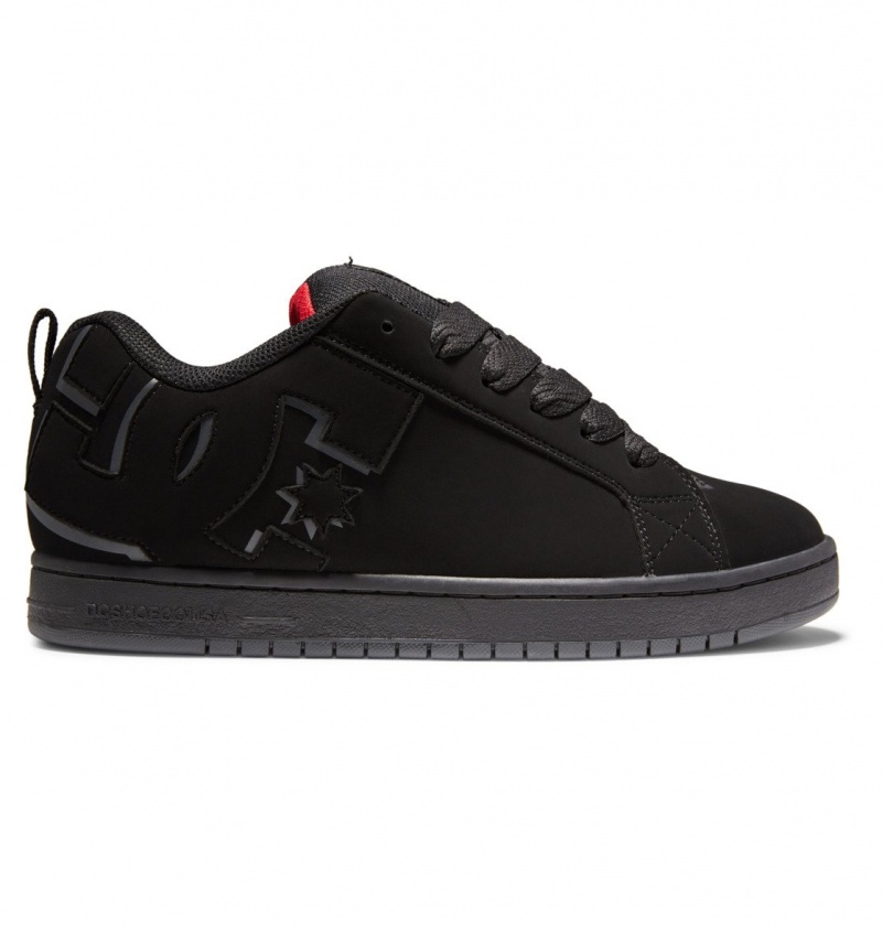 Black / Red DC Shoes Court Graffik - Leather Shoes | 598IVNEJP