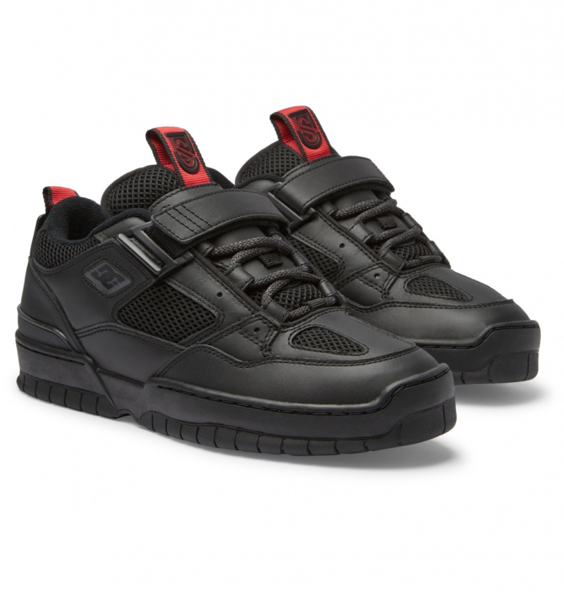 Black / Red DC Shoes Js 1 - Leather Shoes | 826MUQIYC