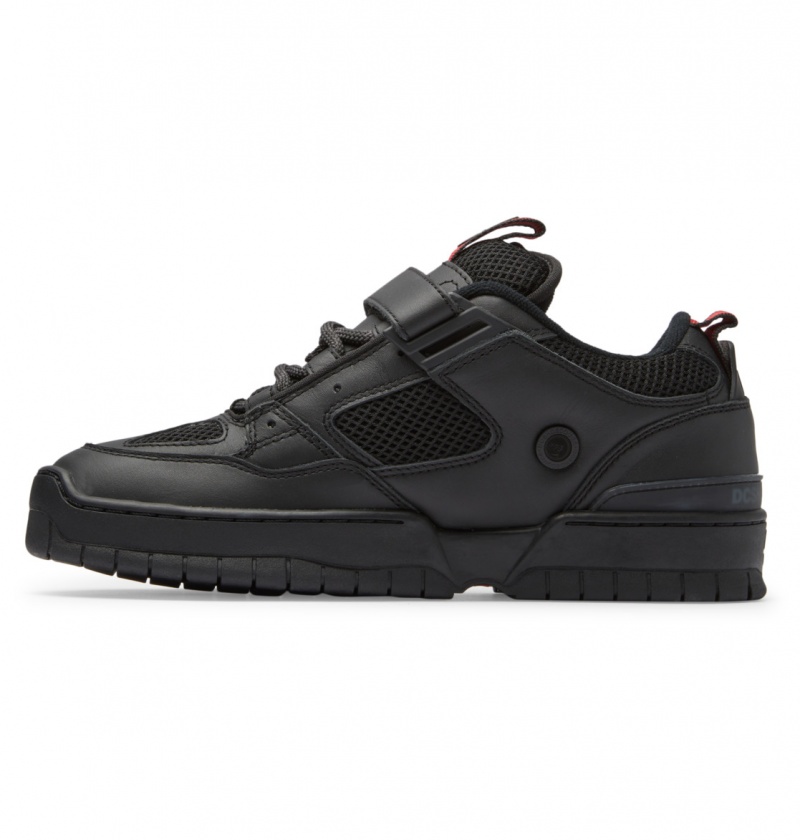 Black / Red DC Shoes Js 1 - Leather Shoes | 826MUQIYC