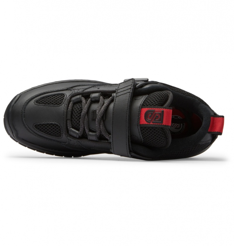 Black / Red DC Shoes Js 1 - Leather Shoes | 826MUQIYC