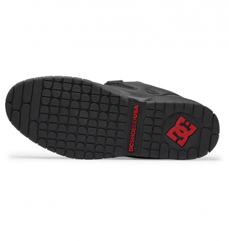 Black / Red DC Shoes Js 1 - Leather Shoes | 826MUQIYC