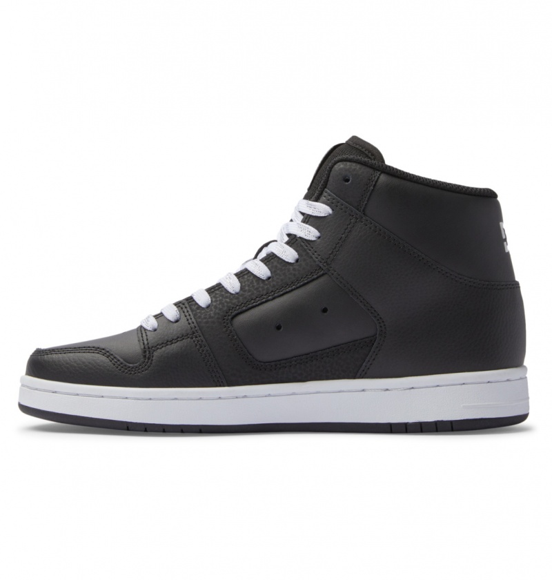 Black / Silver DC Shoes Manteca 4 Hi - High-Top Leather Shoes | 802KJPUHS