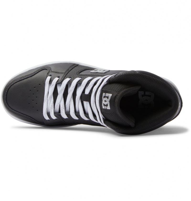 Black / Silver DC Shoes Manteca 4 Hi - High-Top Leather Shoes | 802KJPUHS