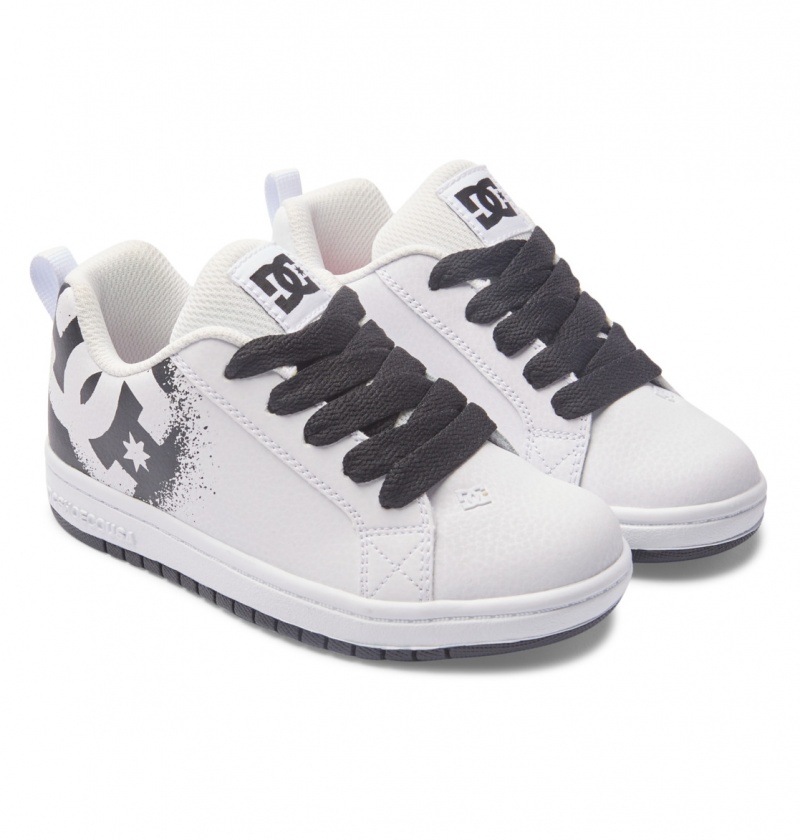 Black / Stencil DC Shoes Court Graffik - Leather Shoes | 721HJYULB